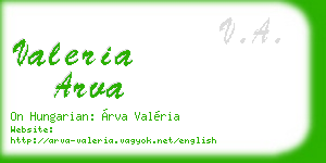 valeria arva business card